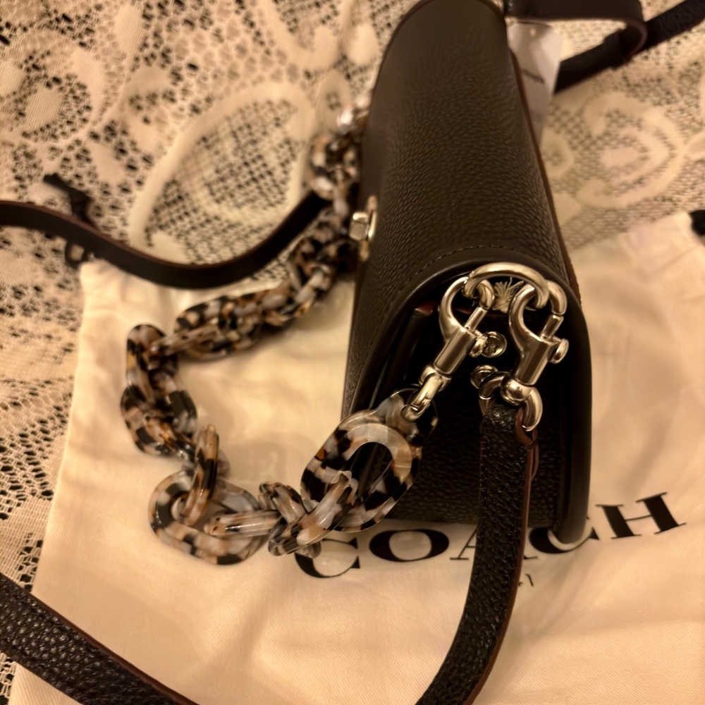 NWT Coach Wavy Dinky Bag Shoulder & Crossbody Coachtopia Black Leather CK113 - Picture 12 of 16